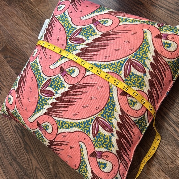 Anthropologie Flamingo Pineapple Reversible Decorative Accent Pillow - Picture 9 of 9